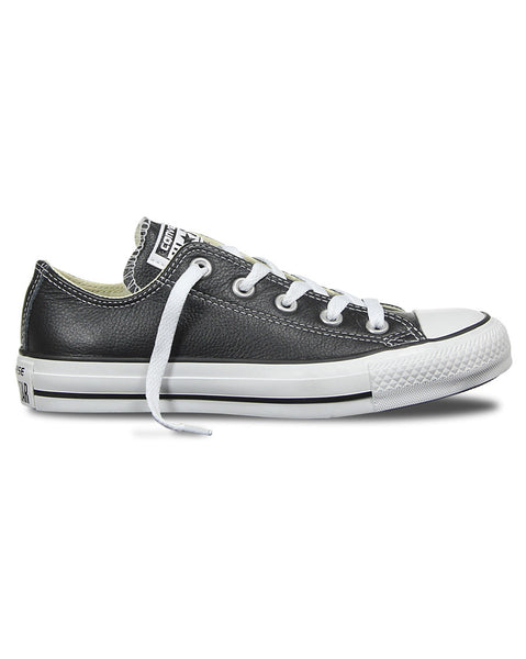 converse leather low top black