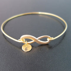 Personalized Infinity & Initials Bracelet for New Bride, Anniversary, Couples (Brass, Silver, Gold)