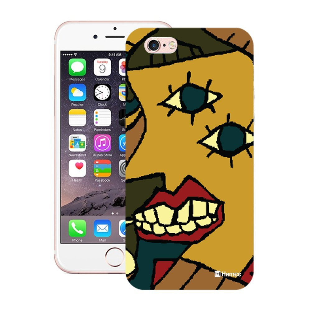 Hamee Mustard Face With Lips Designer Cover For iPhone 5 / 5S / Se-Hamee India
