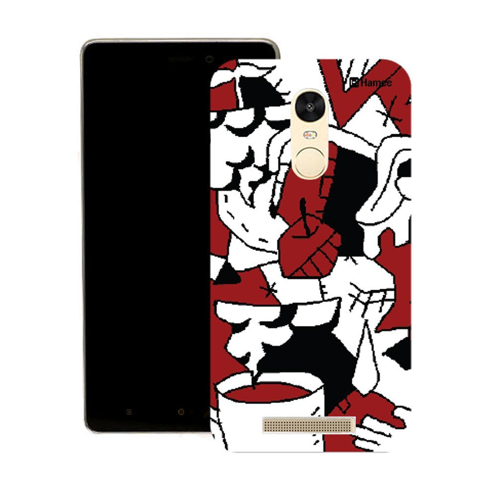 Hamee Abstract Red White Black Designer Cover For Motorola Moto X Play - Hamee India