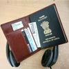 To the Moon Brown PU Leather Passport Wallet / Holder-Hamee India