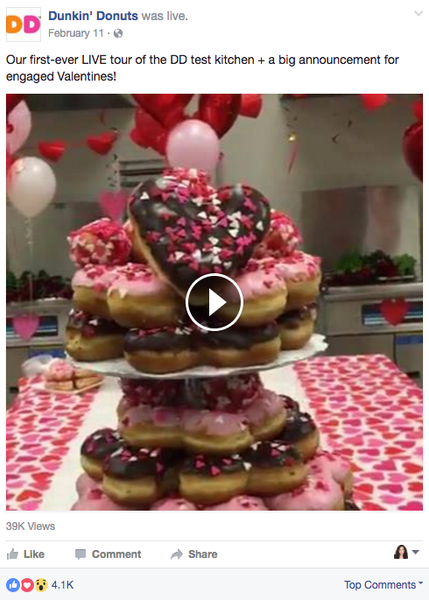 Dunkin Donuts, Facebook Live | Shopify Retail blog