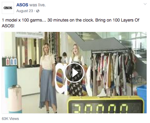 Asos, Facebook Live | Shopify Retail blog