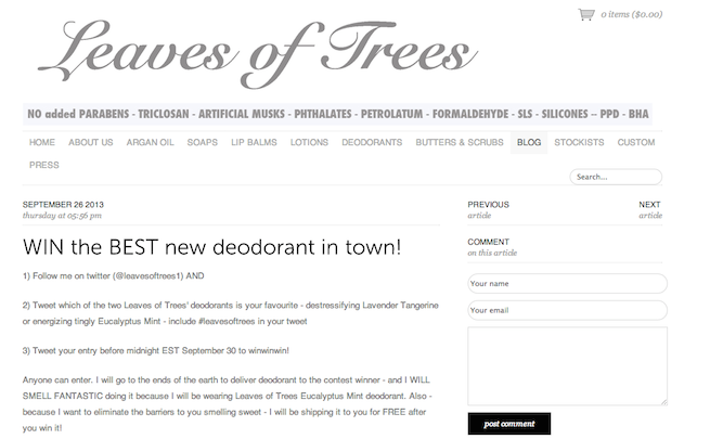 Leaves of Trees local content | Shopify Retail