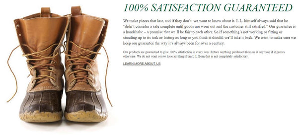 L.L. Bean, satisfaction guarantee | Shopify Retail blog