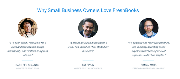 FreshBooks social proof | Shopify Retail blog