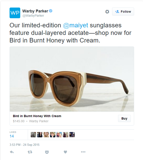 Warby Parker Buy Button | Shopify Retail blog