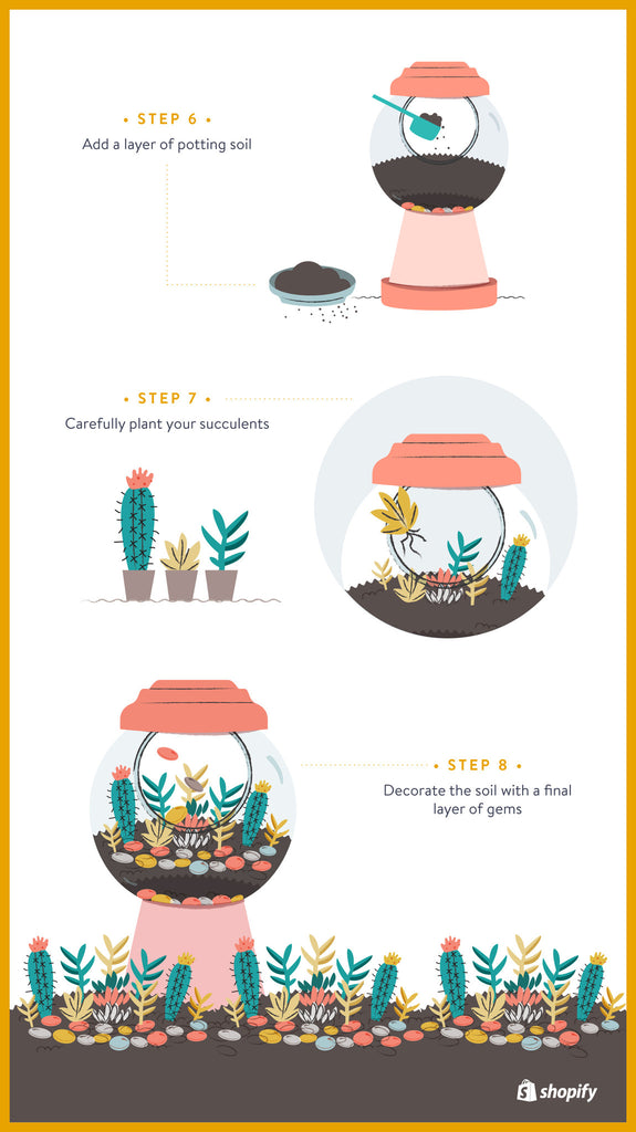 How to make a terrarium: Place your plants | Shopify Retail blog