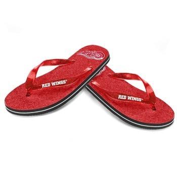 red sparkle flip flops