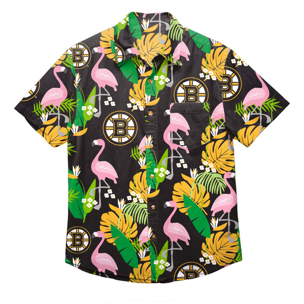 Boston Bruins NHL Mens Floral Button Up 