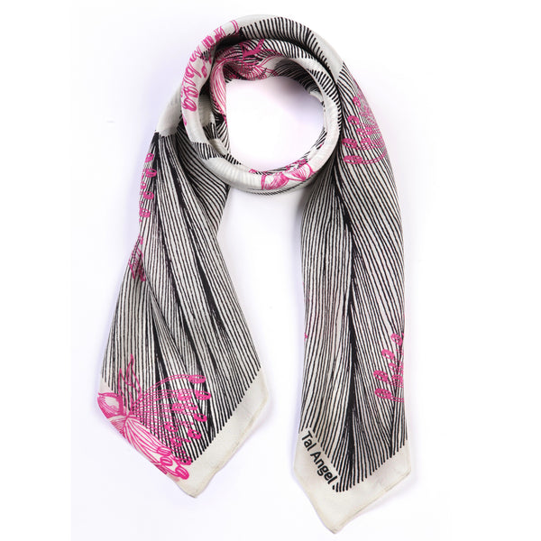 flower silk scarf