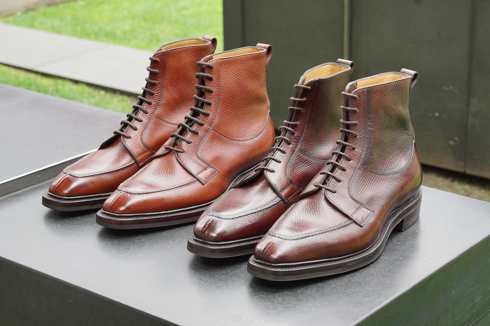 Gaziano & Girling Oak Tan Chestnut Horween Russia Hatchgrain Hatch Grain Thorpe Boots 