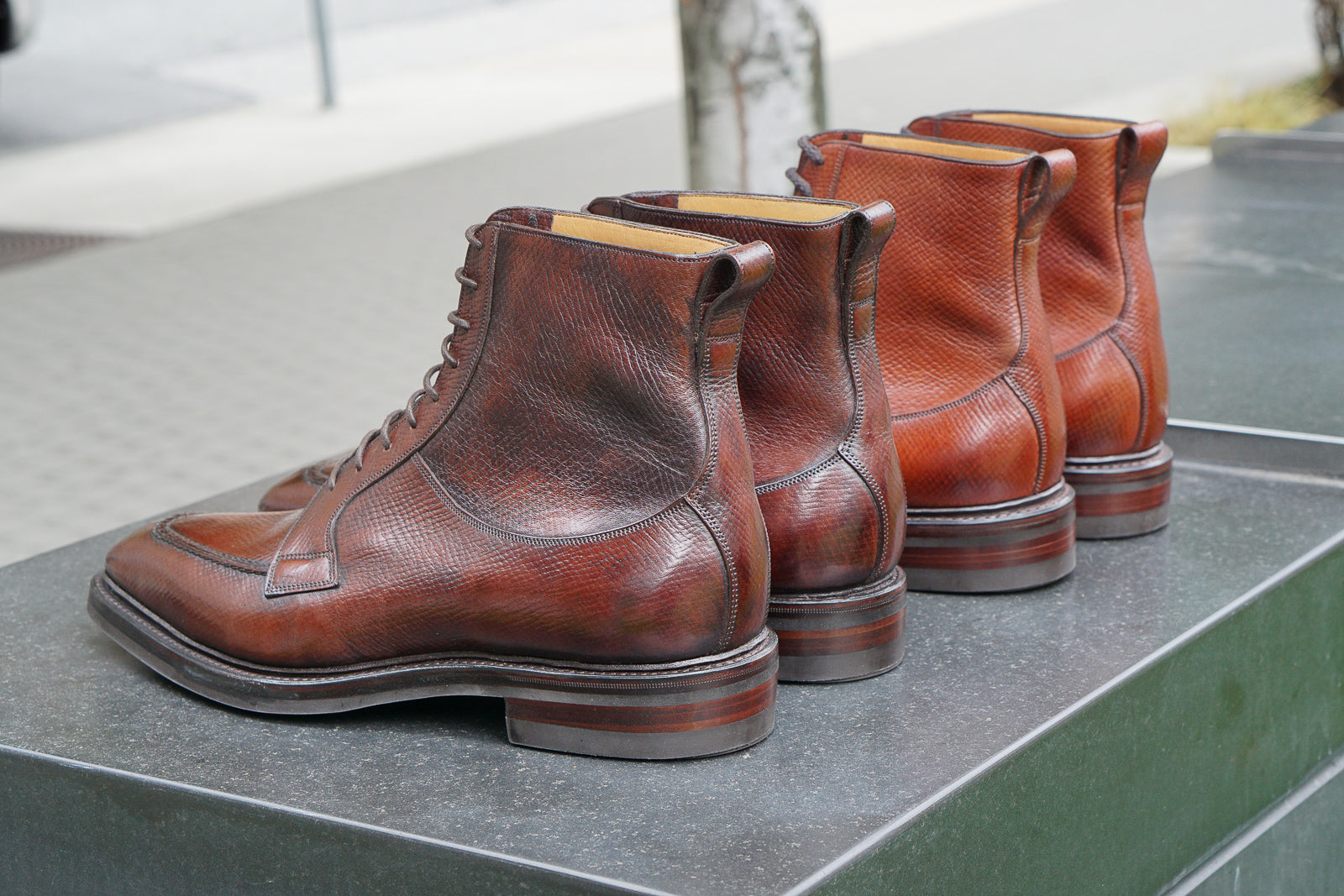 Gaziano & Girling Oak Tan Chestnut Horween Russia Hatchgrain Hatch Grain Thorpe Boots 