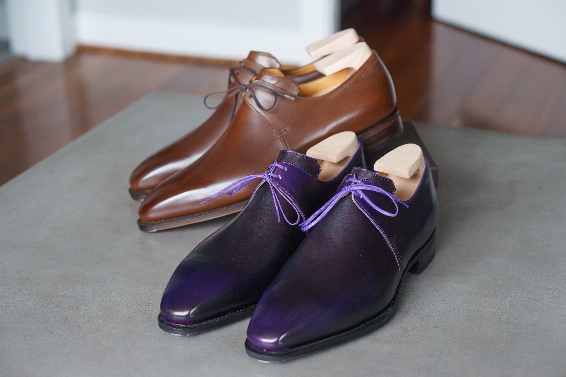 maison corthay arca aubergine and ebene patina