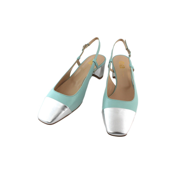 pale blue sling back shoes