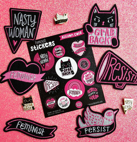 Feminist Collection by Allison Cole on Pink, by Badge Bomb