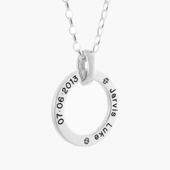 Silver LoveLoop Necklace with blackened engraving LoveArt option