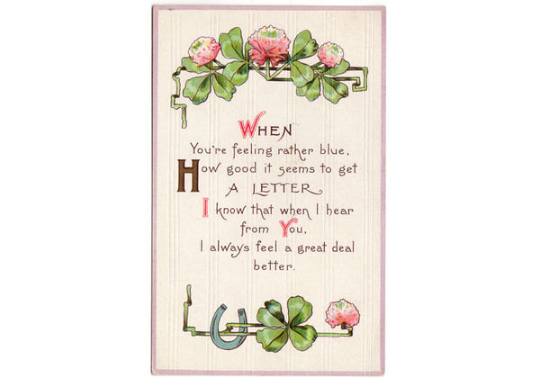 lucky you! Postcard A6 with round corners Lucky clover