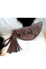 HAND TOOLED CLUTCH in Brown Floral. Moon Clutch Celestial