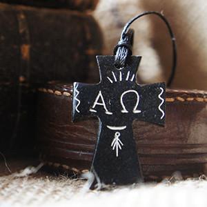 Cross Necklace - Alpha and Omega - Logos Trading Post, Christian Gift
