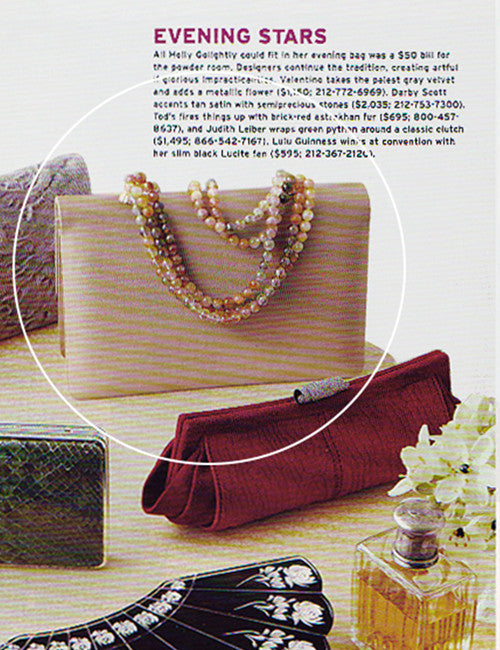 Tan Satin Iconic Necklace Handle Handbag by Darby Scott