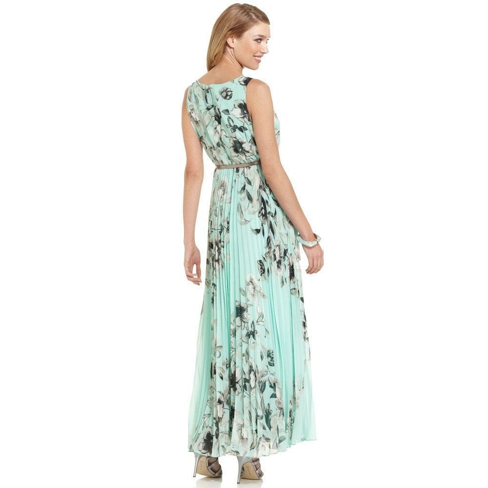 Floral Print Pleated Chiffon Maxi Dress Rcdcessentials 7663