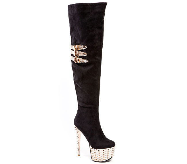 Club Black/Gold Lady Couture Boots