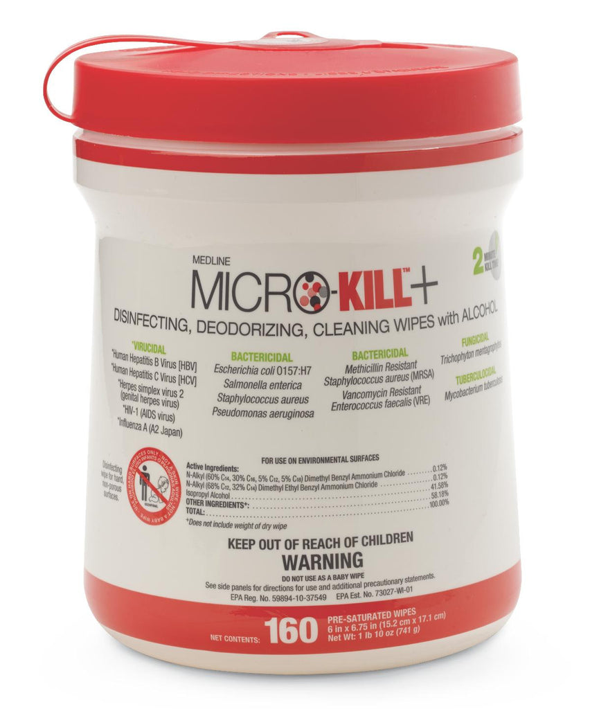 Micro-Kill+ Disinfectant Wipes - 12 Can / Case
