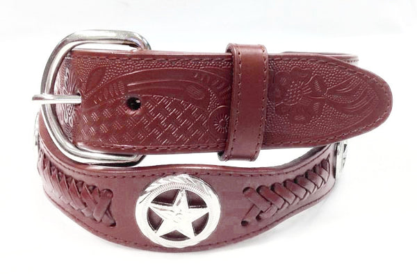 Wholesale Cowboy TEXAS STAR concho Men western leather belt 4178TN – 0