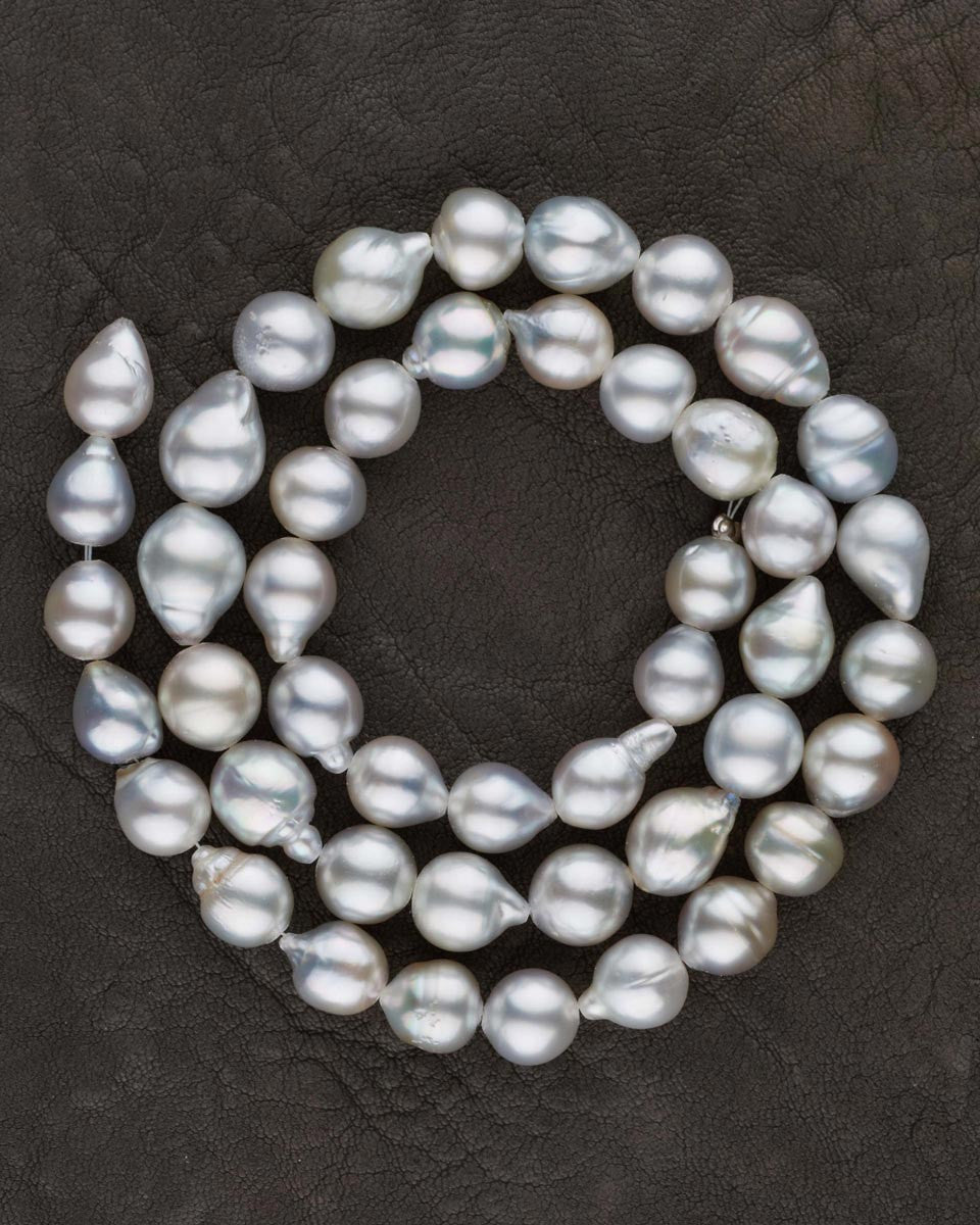 A single strand of baroque Red Sea cultured pearls