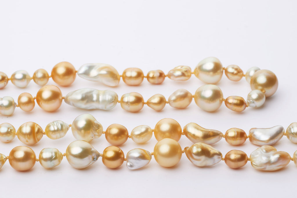 Matched golden harvest pearl strand