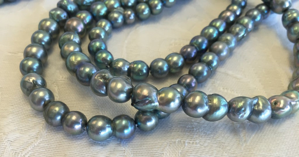 Baroque Blue Akoya Pearls