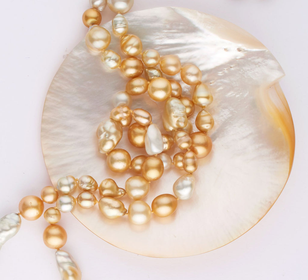 Philippines Harvest strand gold pearls