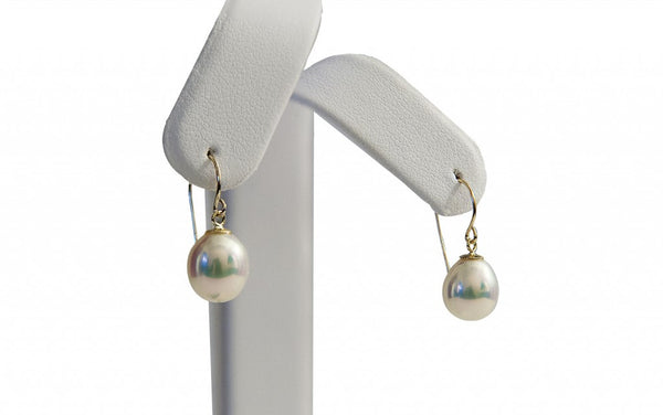 Metallic White Drop Earrings