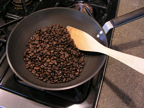pan roasted coffee beans