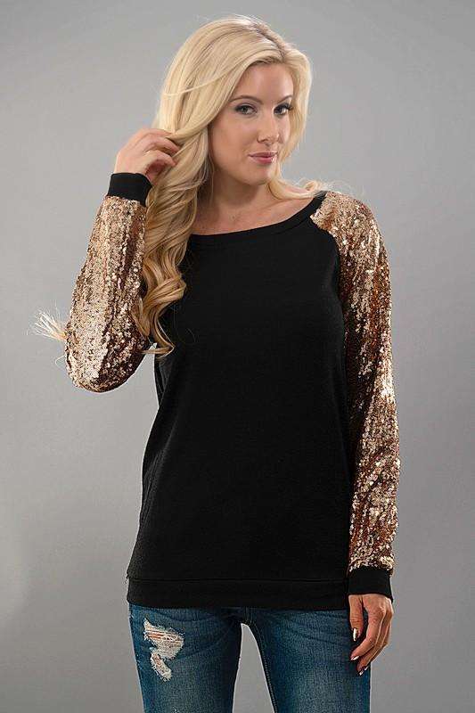 black sparkle top womens