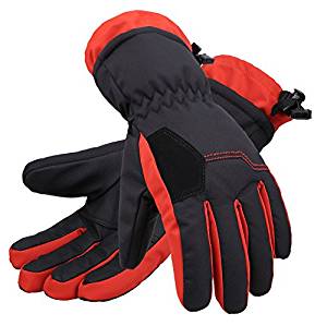 orange ski gloves