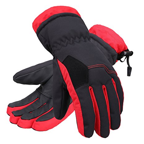 red ski gloves