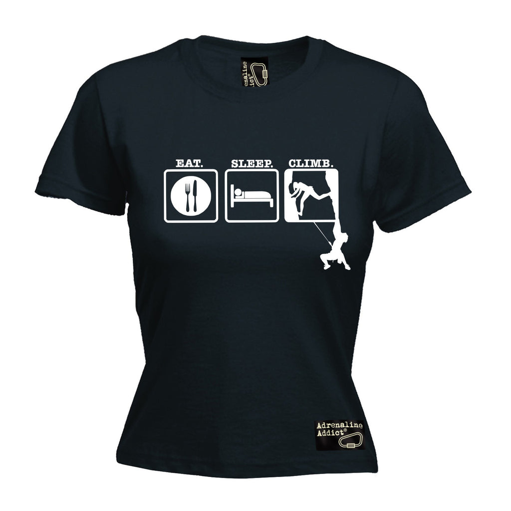 Adrenaline Addict Premium Women's Eat Sleep Climb ... Two Men Design - FITTED T-SHIRT
