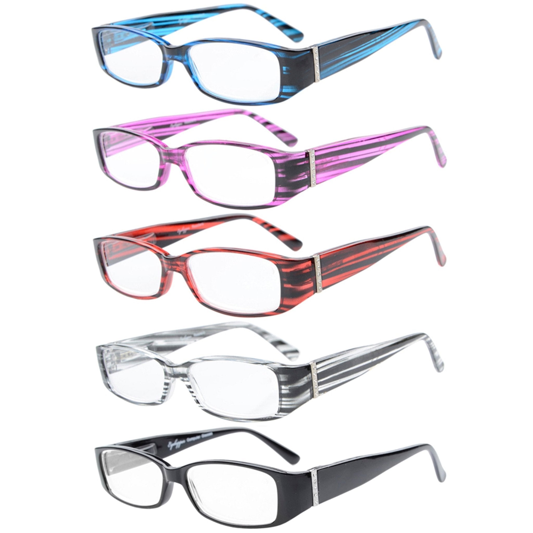 Reading Glasses Rectangle Stylish Classic Women R081 5pack