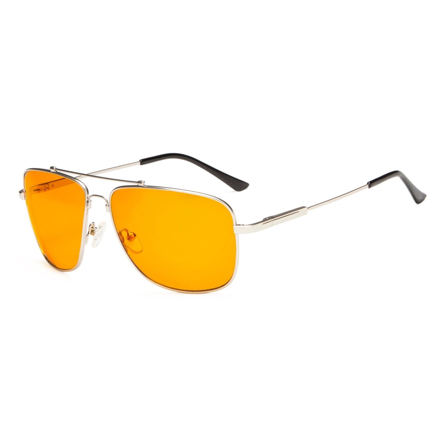 Square Titanium Frame Computer Eyeglasses Sliver DS1801