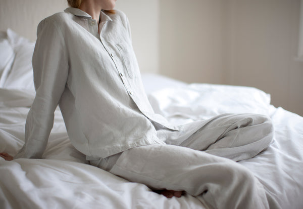 Linen Pyjamas Dove Grey