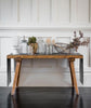 lifestyle| charcoal Linen Table Runner Mitered Hem Collection - The Linen Works (12194379530)