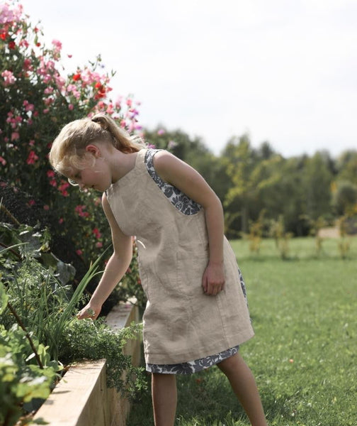 Ecru Linen Children's Cross Over Apron - The Linen Works (217458475018)