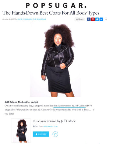 Pop Sugar Article on All 67 Plus Size Leather Jackets