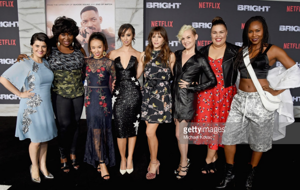 Cast of Netflix Glow, Britney Young wearing all 67 moto jacket