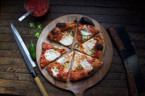 a pizza using our quick pizza dough recipe