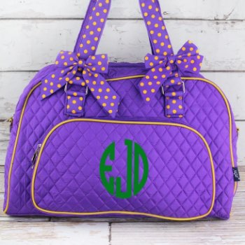 Ngil Purple And Yellow Quilted Weekender