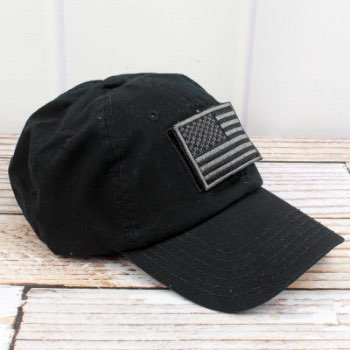 Black Detachable USA Flag Patch Cap