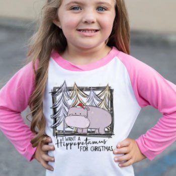 Hippo For Christmas kid's shirt